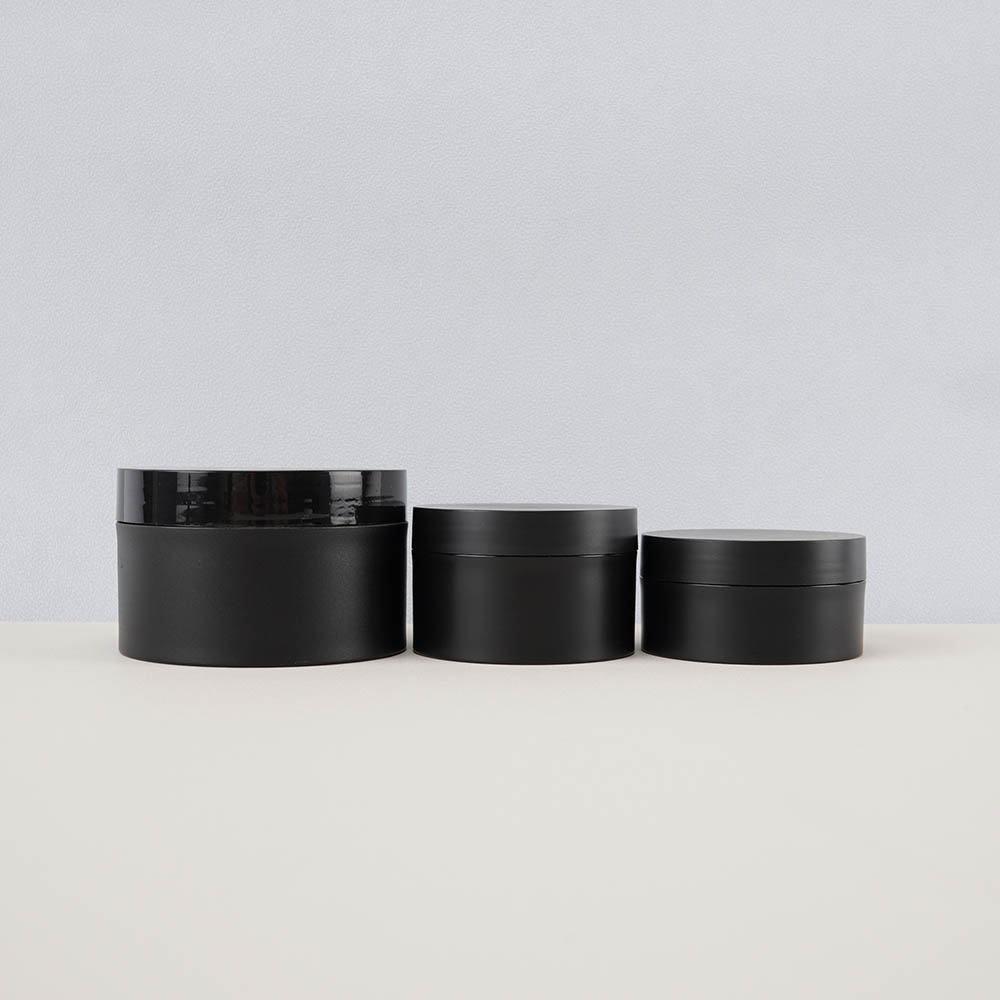 Giant Spherical Black Matte Plastic Containers for Magnificence Hair Cream Pomade – Obtainable in 75g, 100g, and 200g Sizes